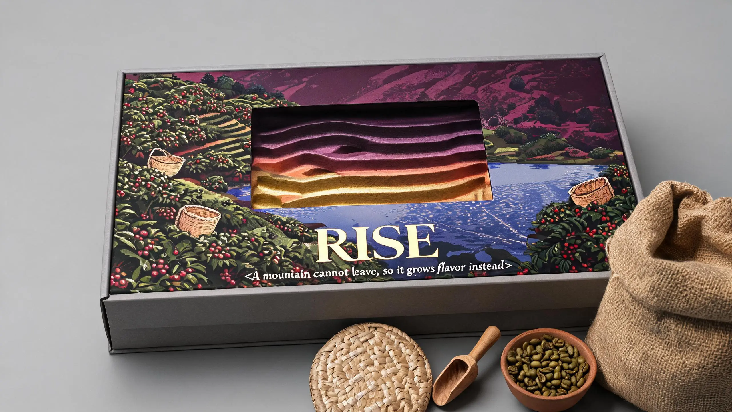 SIDAMO · RISE · 纸塑浮雕咖啡豆包装