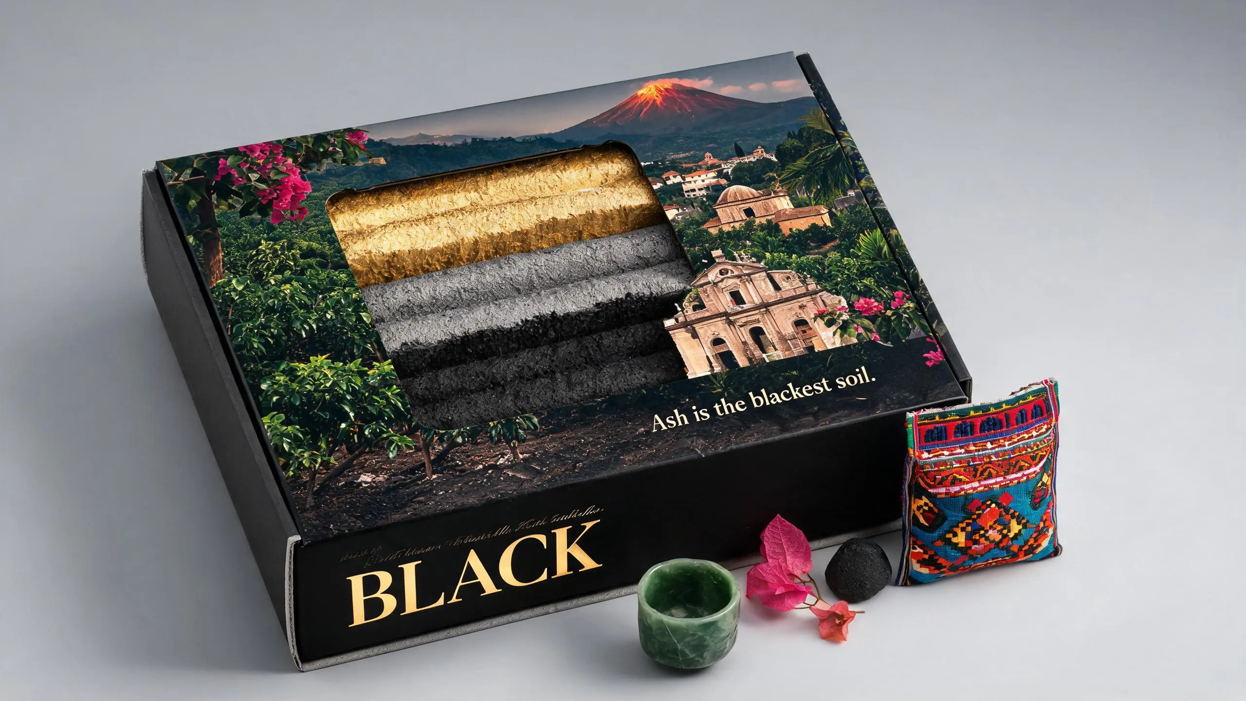 ANTIGUA · BLACK · 纸塑浮雕咖啡豆包装
