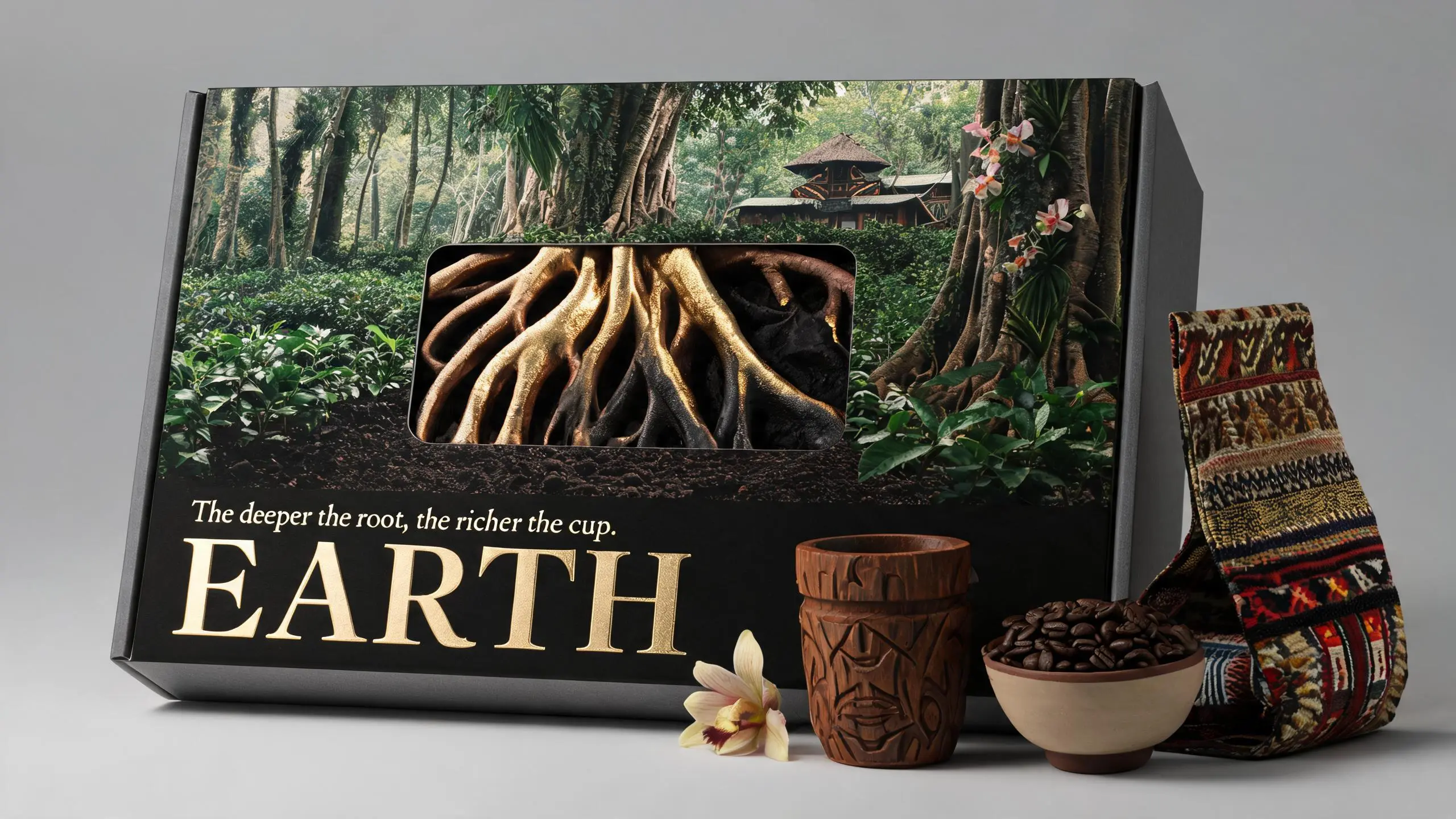MANDHELING · EARTH · 纸塑浮雕咖啡豆包装