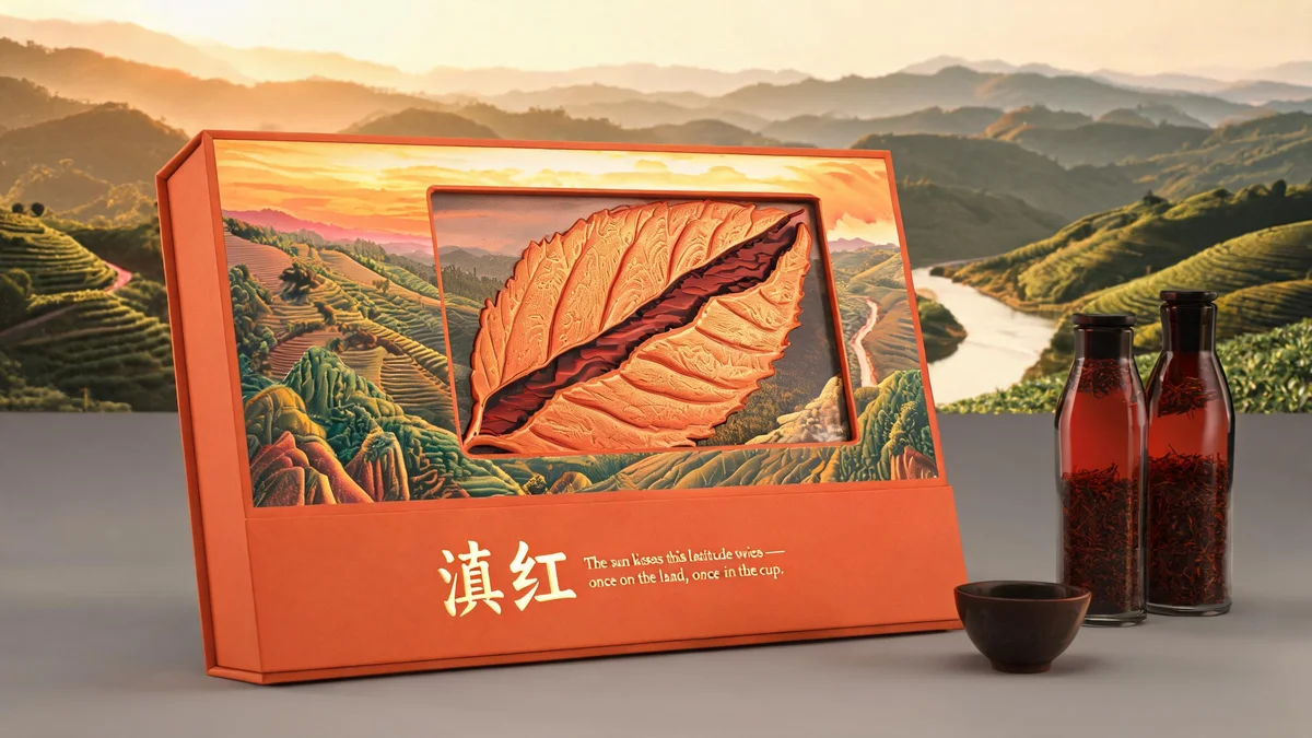正山小种 Lapsang molded pulp tea packaging — pine smoke curl emboss